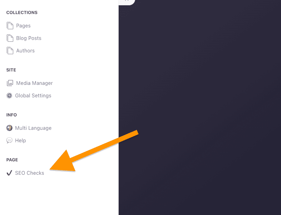 Flecha apuntando al SEO Checker