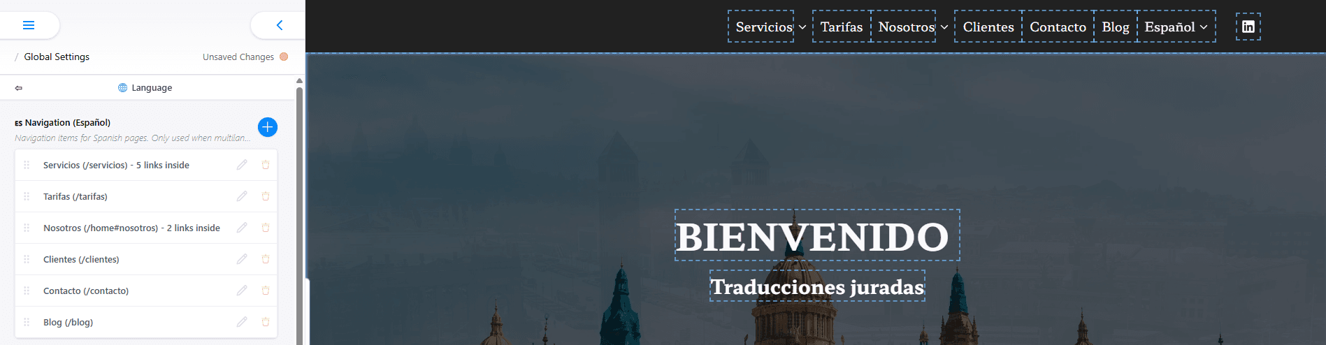 resultado el llenar los campos