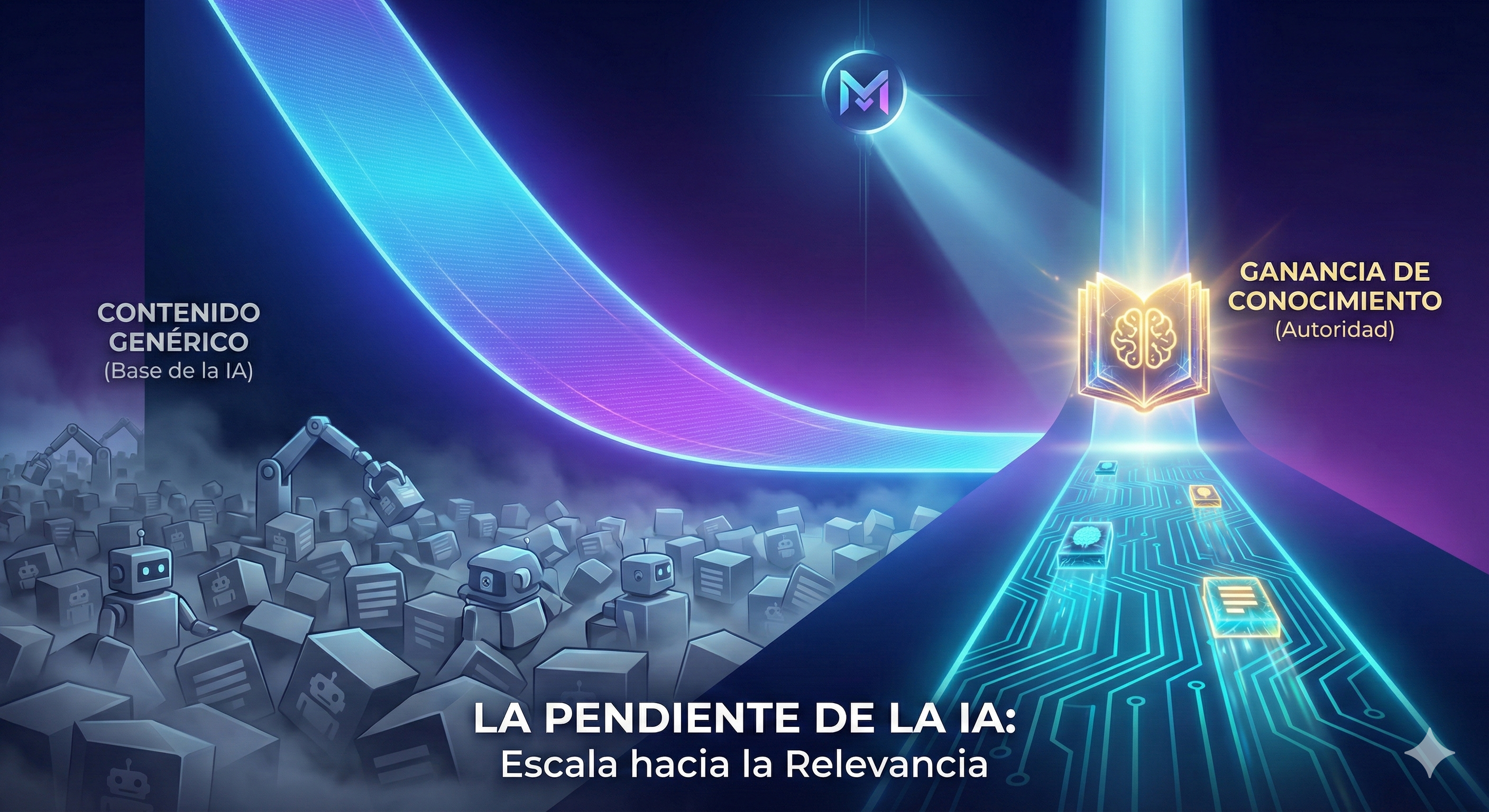 Una carretera de información que va hacia la autoridad versus un montón de ruido informe