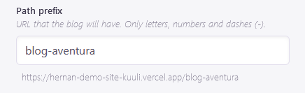 Preview of the generated URL
