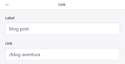 Link edit options