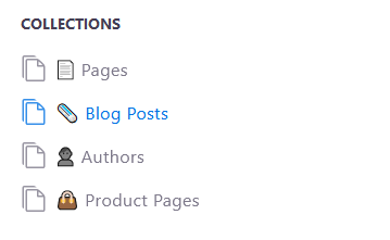 Blog post section in Collections