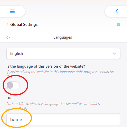 multilanguage button