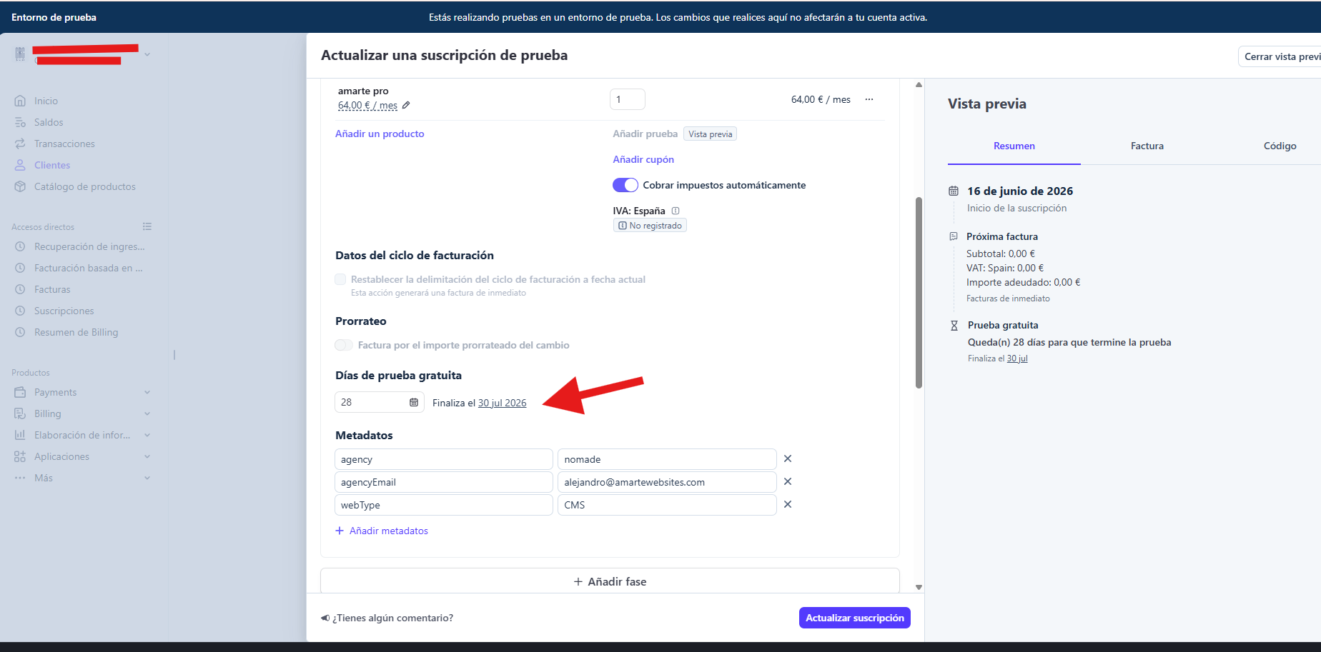Delaying a subscription charge in Stripe