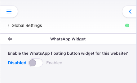 Widget control disabled