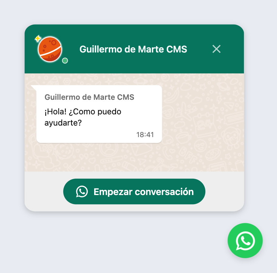 Floating WhatsApp button example